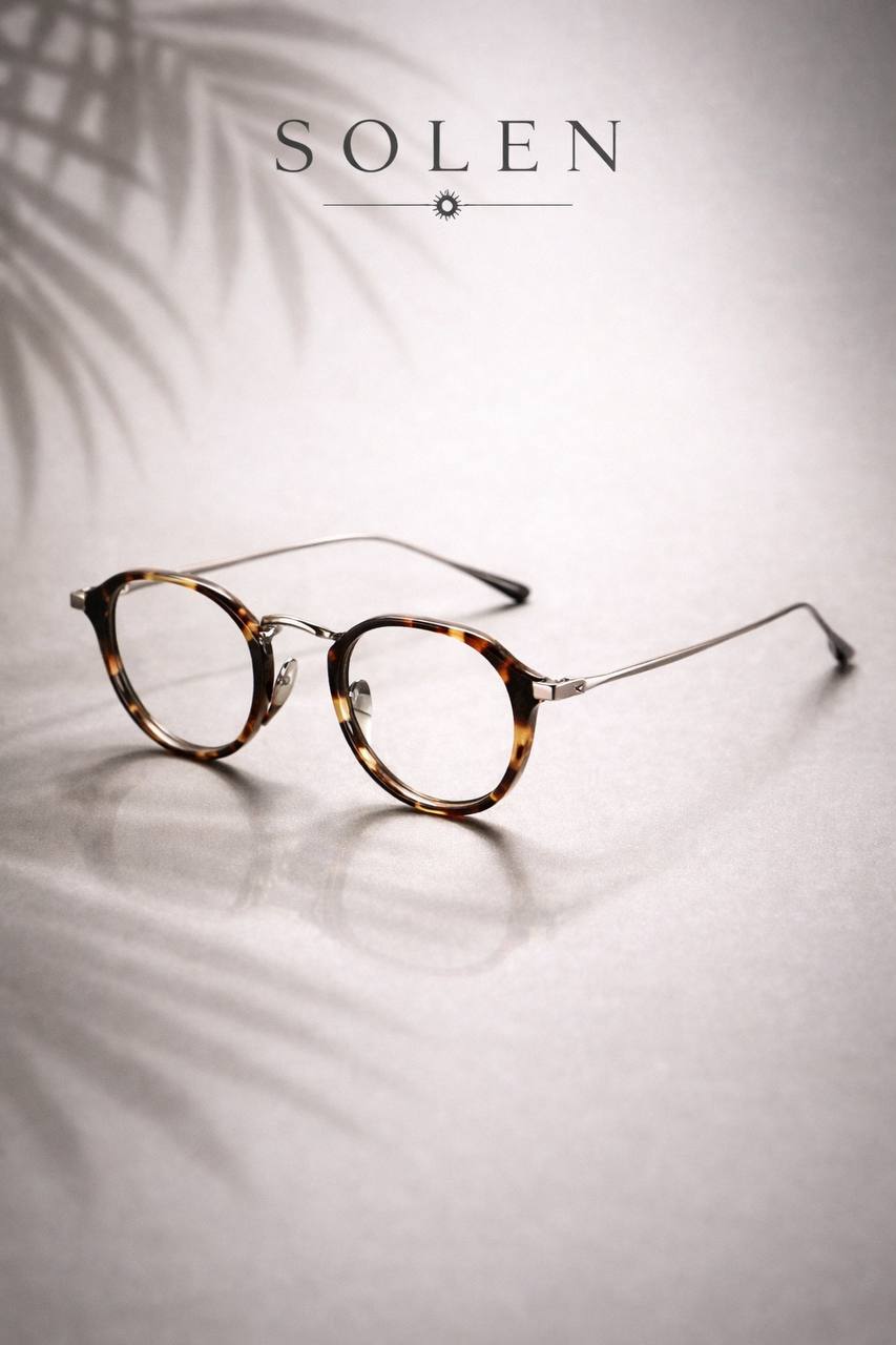 SOLEN Retro Round Titanium Sunglasses