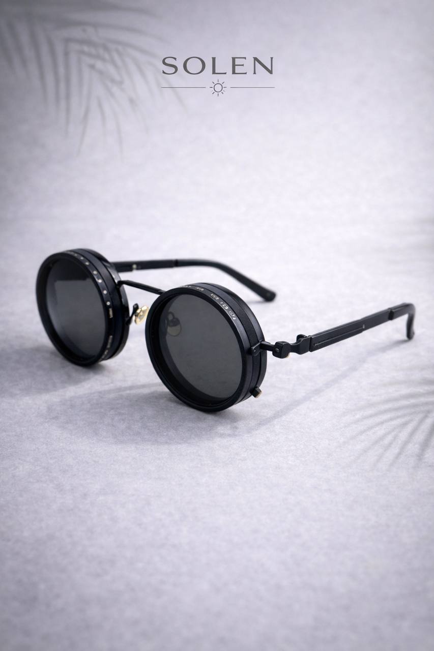 SOLEN Polarized Sunglasses – Round Frame, UV400 Protection, Lightweight Metal