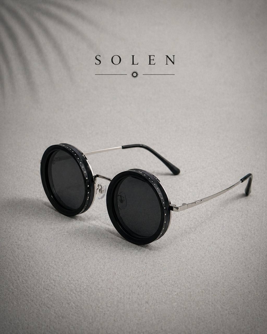SOLEN Polarized Sunglasses – Round Frame, UV400 Protection, Lightweight Metal