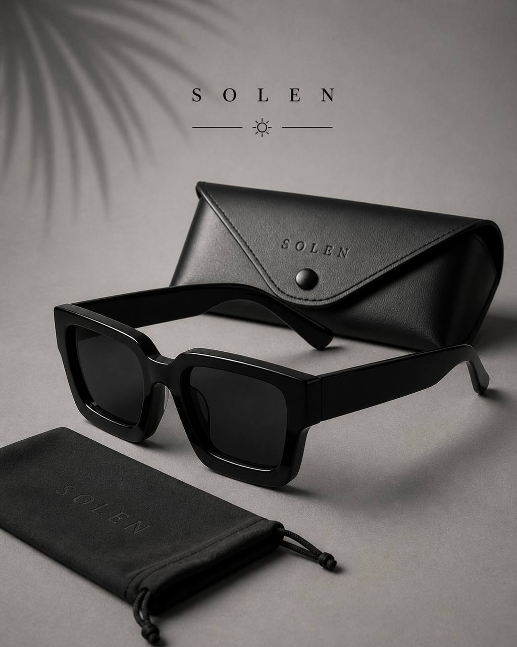 SOLEN™ Oversized Square Sunglasses – Modern Thick Frame